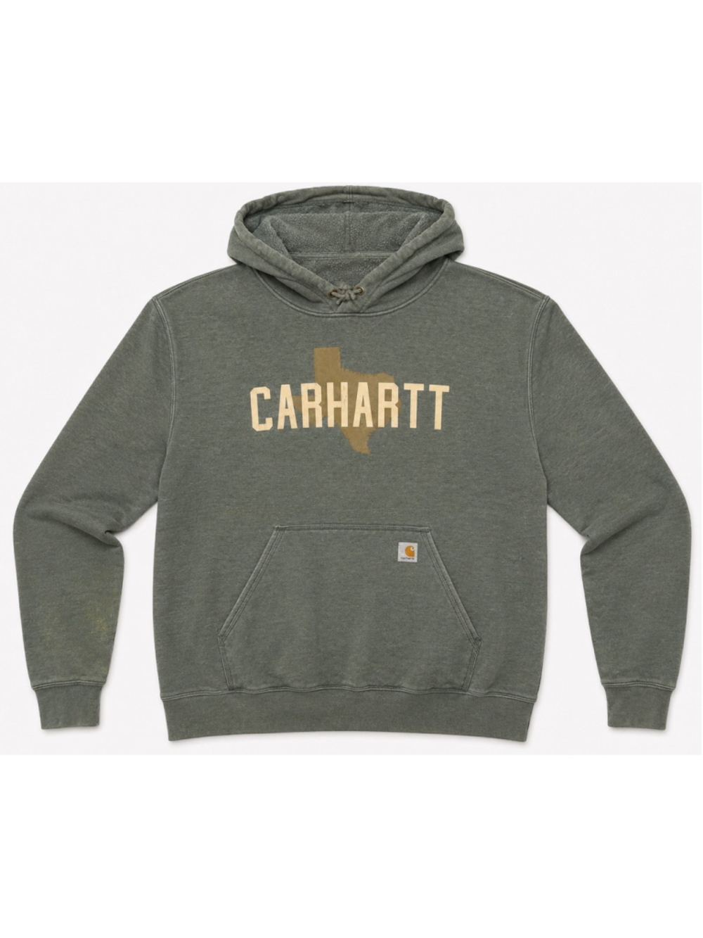 Carhartt Texas Pullover Hoodie Fleece Sweatshirt Mens 2XL Loose Fit Green